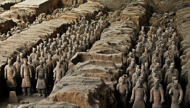 Bild på Terrakottaarmen i Xian i Kina.
